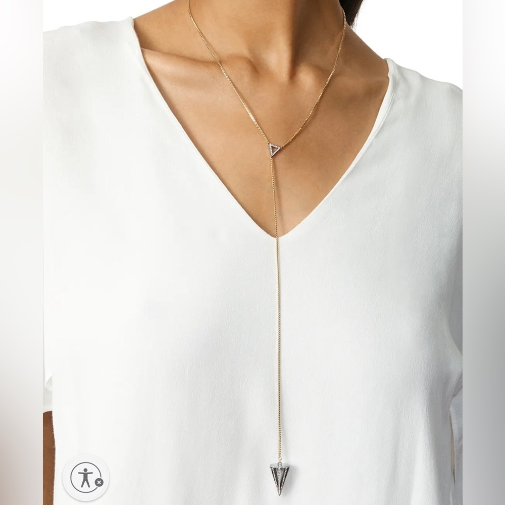 Never worn sold out Sarah Magid caged cone gold lariat necklace